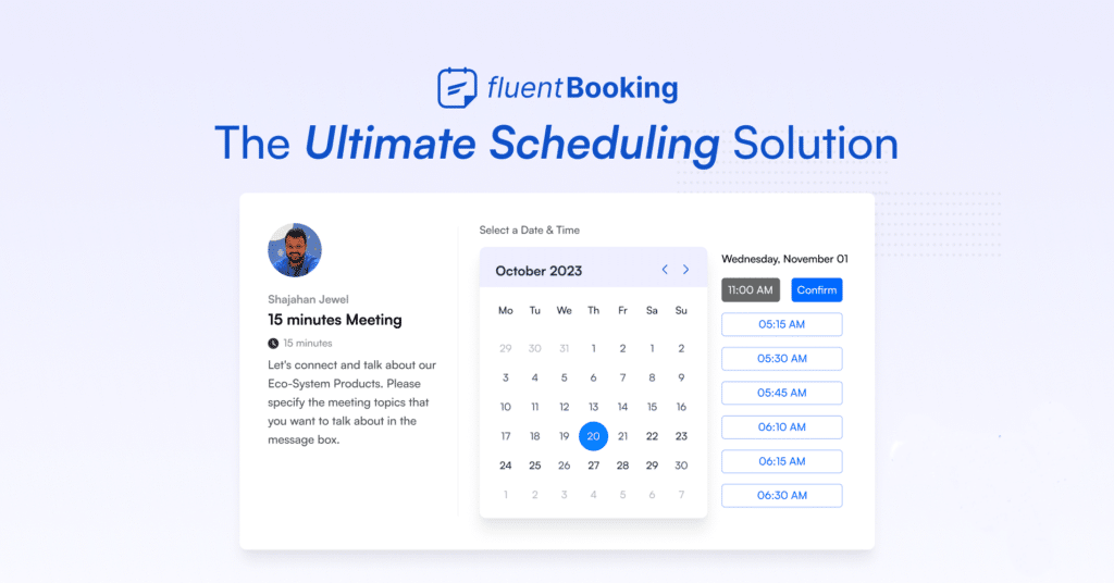 Fluent Booking Pro v1.2.62完美破解WordPress预定会议插件免费下载