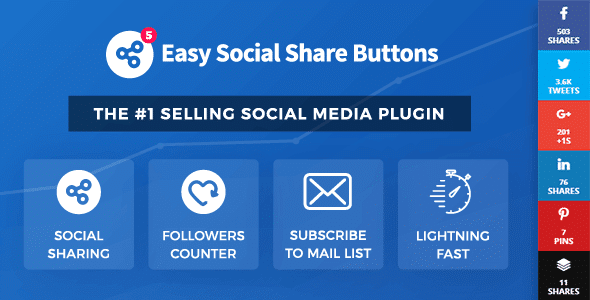 Easy Social Share Buttons v3.9.4 完美破解WordPress社交媒体分享插件免费下载