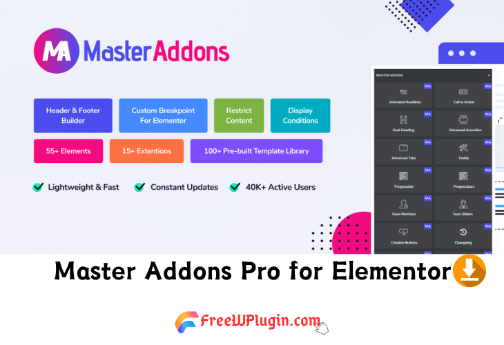 Master Addons Pro for Elementor v1.9.7完美破解付费Elementor扩展插件免费下载