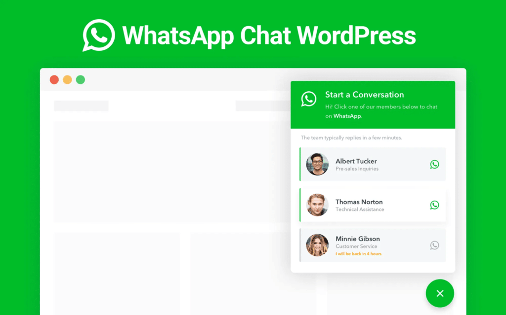 WhatsApp Chat WordPress v3.6.4完美破解聊天工具插件免费下载