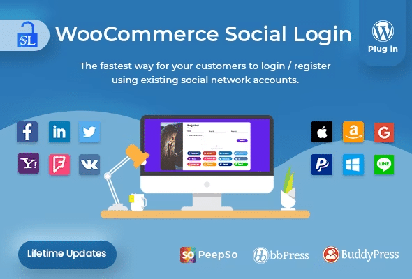 Social Login v2.6.1 完美破解Wordpress社媒登录插件免费下载